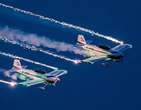 Two planes flying