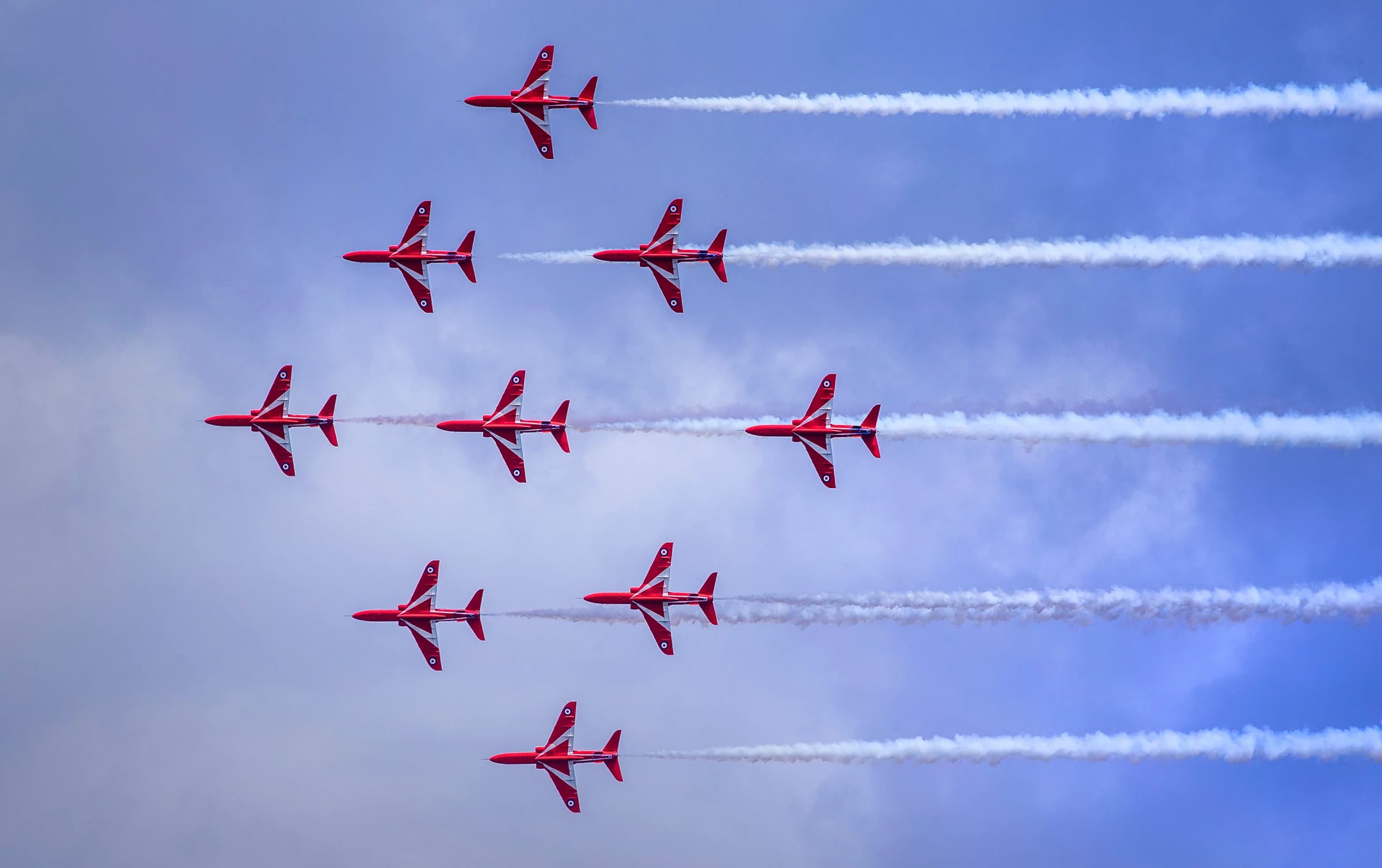 Red Arrows flying in formation